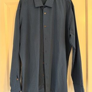 State & Liberty “The Boylston” Men's Navy Polka Dot Dress Shirt